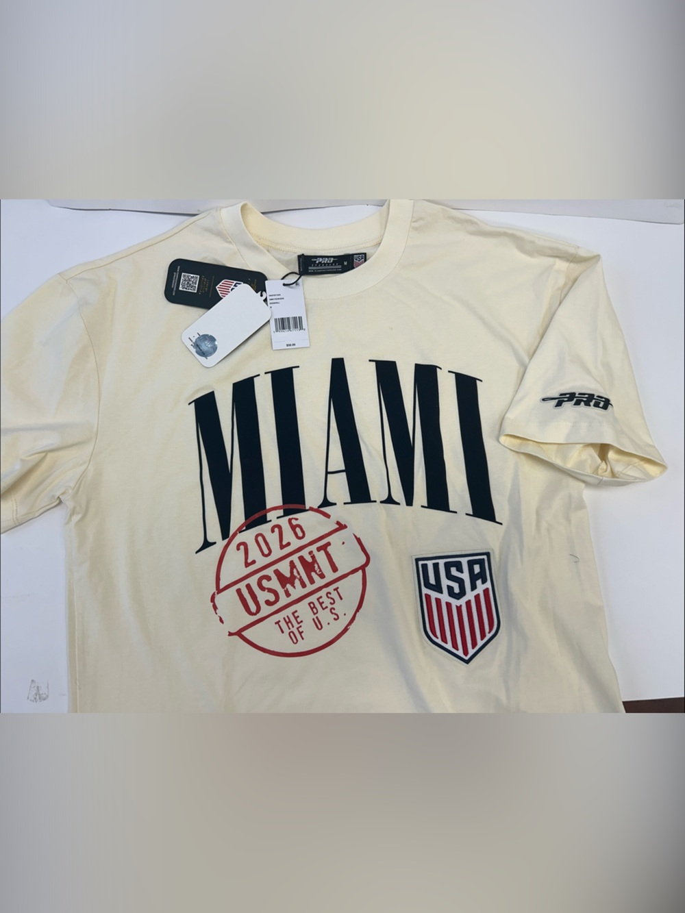 Pro Standard Miami  Stamped Host City USMNT 2026 Crew Neck T-Shirt - Cream
